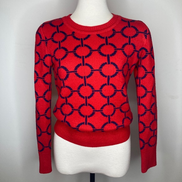 Joe Fresh SM red crew neck knit sweater - Picture 1 of 4